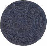 Gail Navy Jute Knitted Pouf