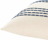 Listie Beige Navy Striped Accent Pillow