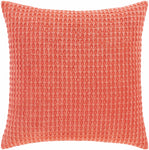 Solvang Textured Coral Cotton Square Throw Pillow