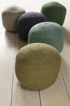 Gail Navy Jute Knitted Pouf